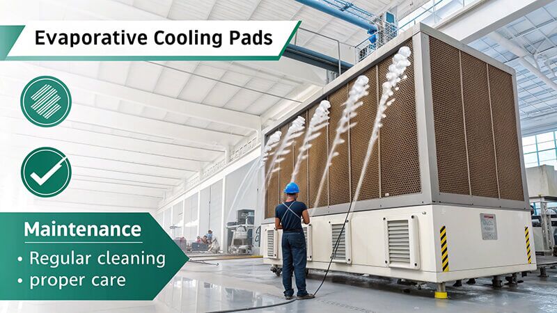 commercial evaporative cooler pad cleaning mineral buildup before after